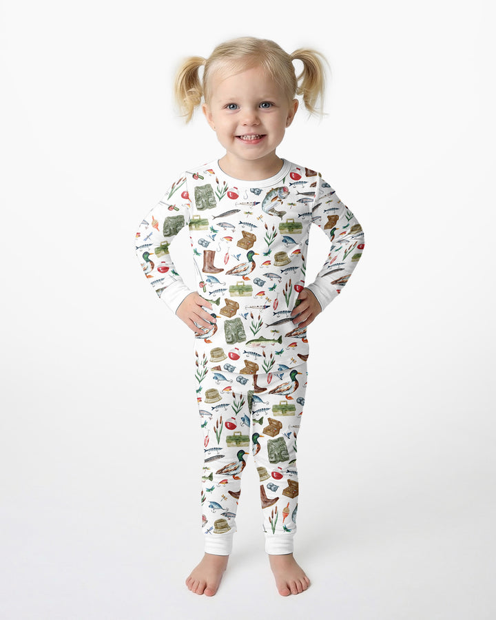 Daddy's Fishing Buddy Daddy& Me Matching Bamboo Two Piece Short Sleeve Pajama Set