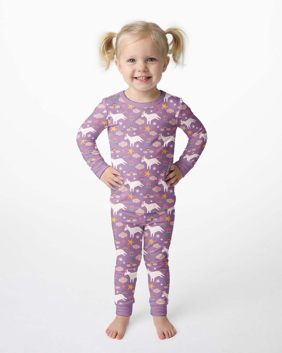 Purple Unicorns Bamboo Two Piece Pyjamas Set