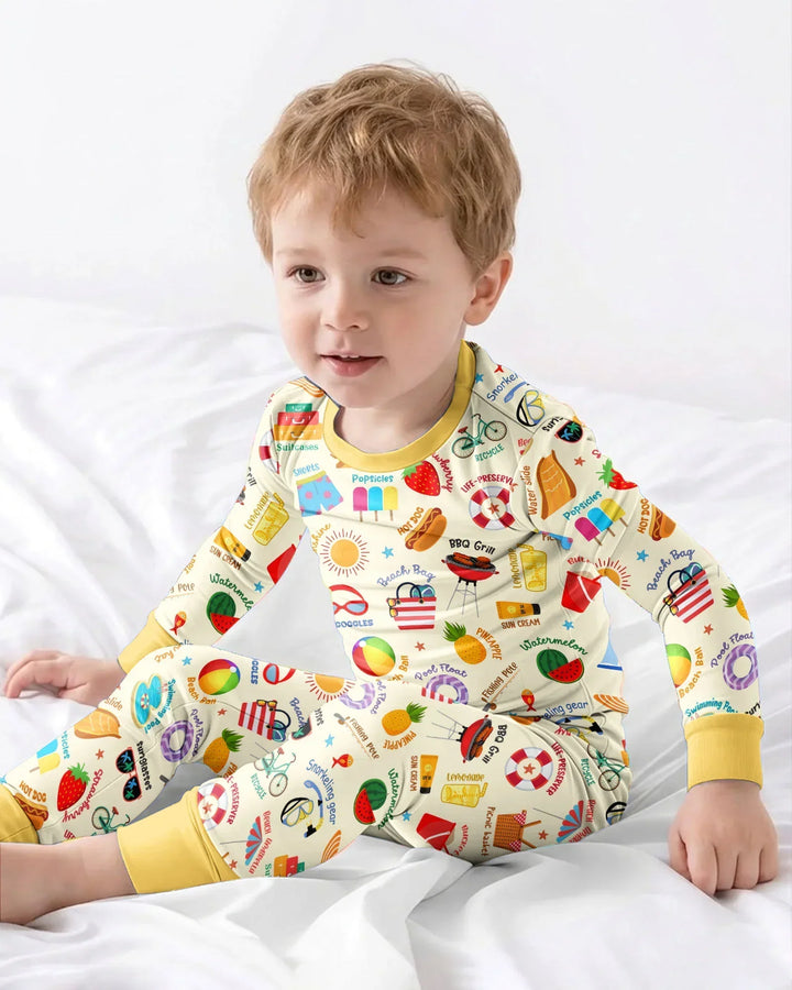 Love Summer Bamboo Two Piece Long Sleeve Pajama Set