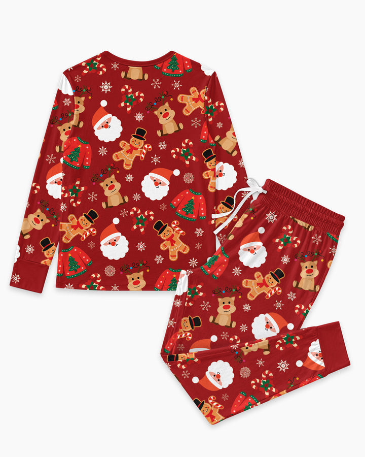 Personalized Christmas Crew Family Matching Bamboo Women Pajama Set