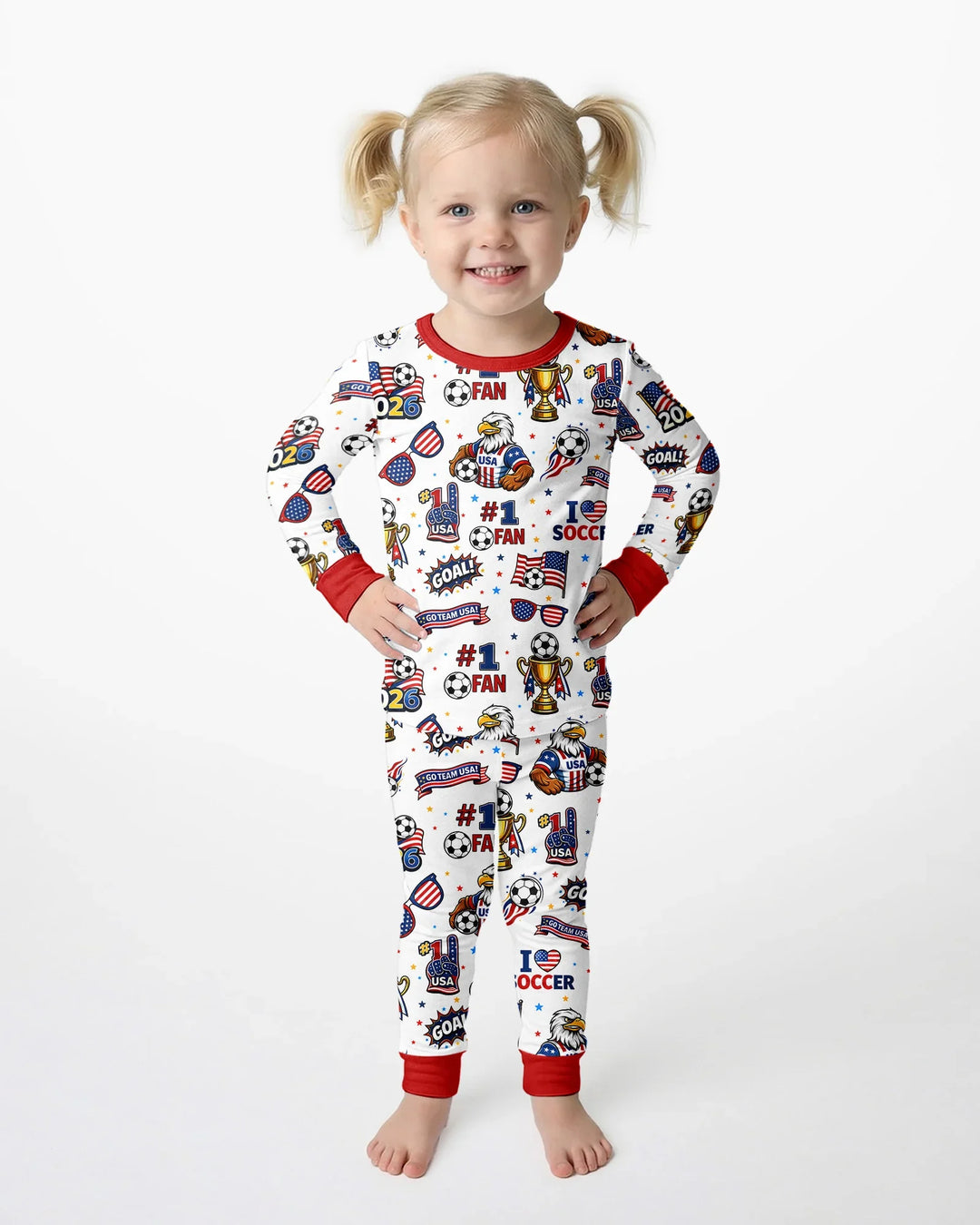 USA Soccer 2026 Party Bamboo Two Piece Long Sleeve Pajama Set