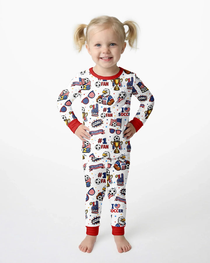 USA Soccer 2026 Party Bamboo Two Piece Long Sleeve Pajama Set