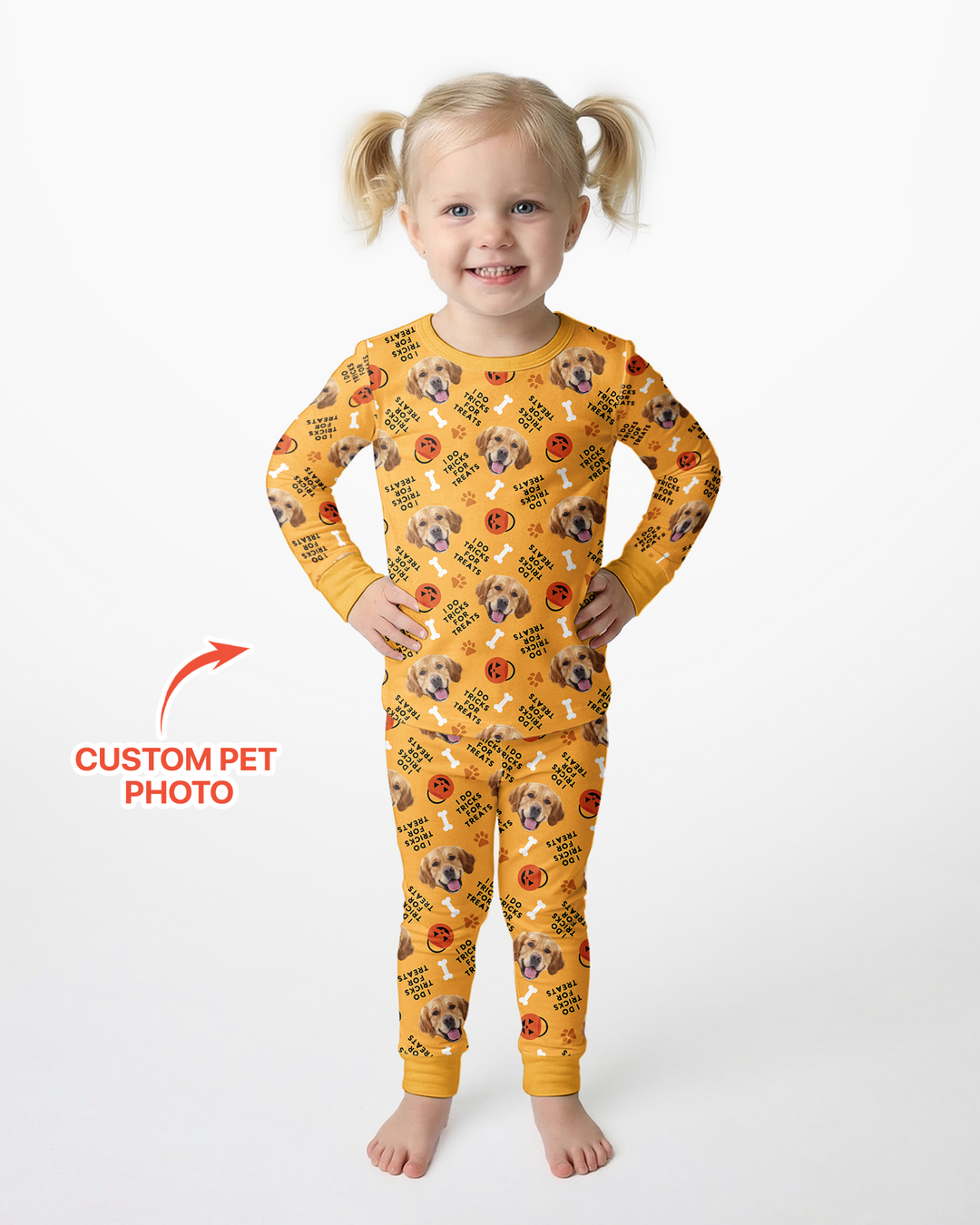 Custom Pet Photo Tricks for Treats  Bamboo Two Piece Long Sleeve Pajama Set