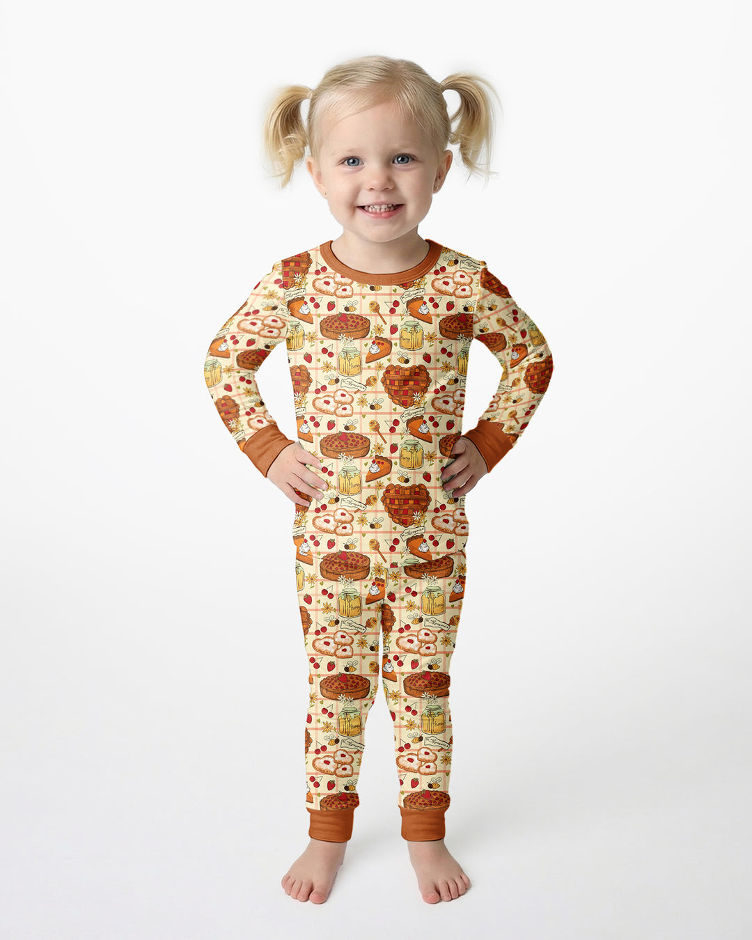 Harvest Pie Picnic Bamboo Two Piece Long Sleeve Pajama Set