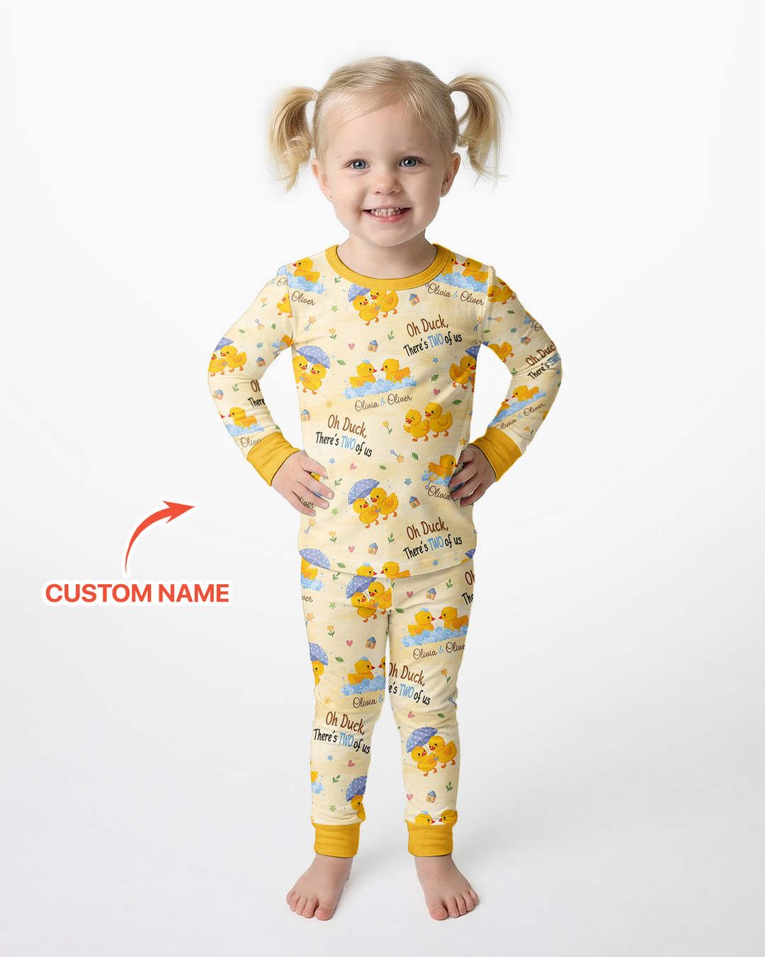 Oh Duck There's Two Of Us Twin Bamboo Two Piece Long Sleeve Pajama Set