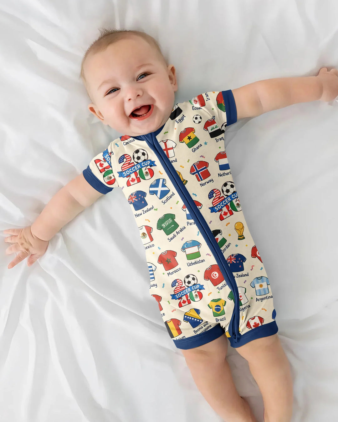 2026 Soccer World Jersey Flag Bamboo Shorty Zippy