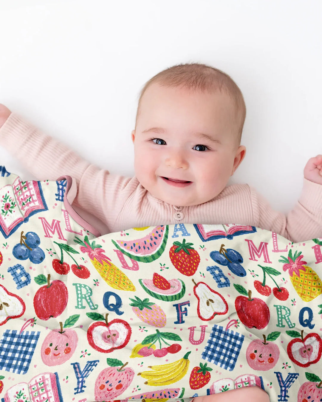 Back To School Fruit Alphabet Bamboo Blanket
