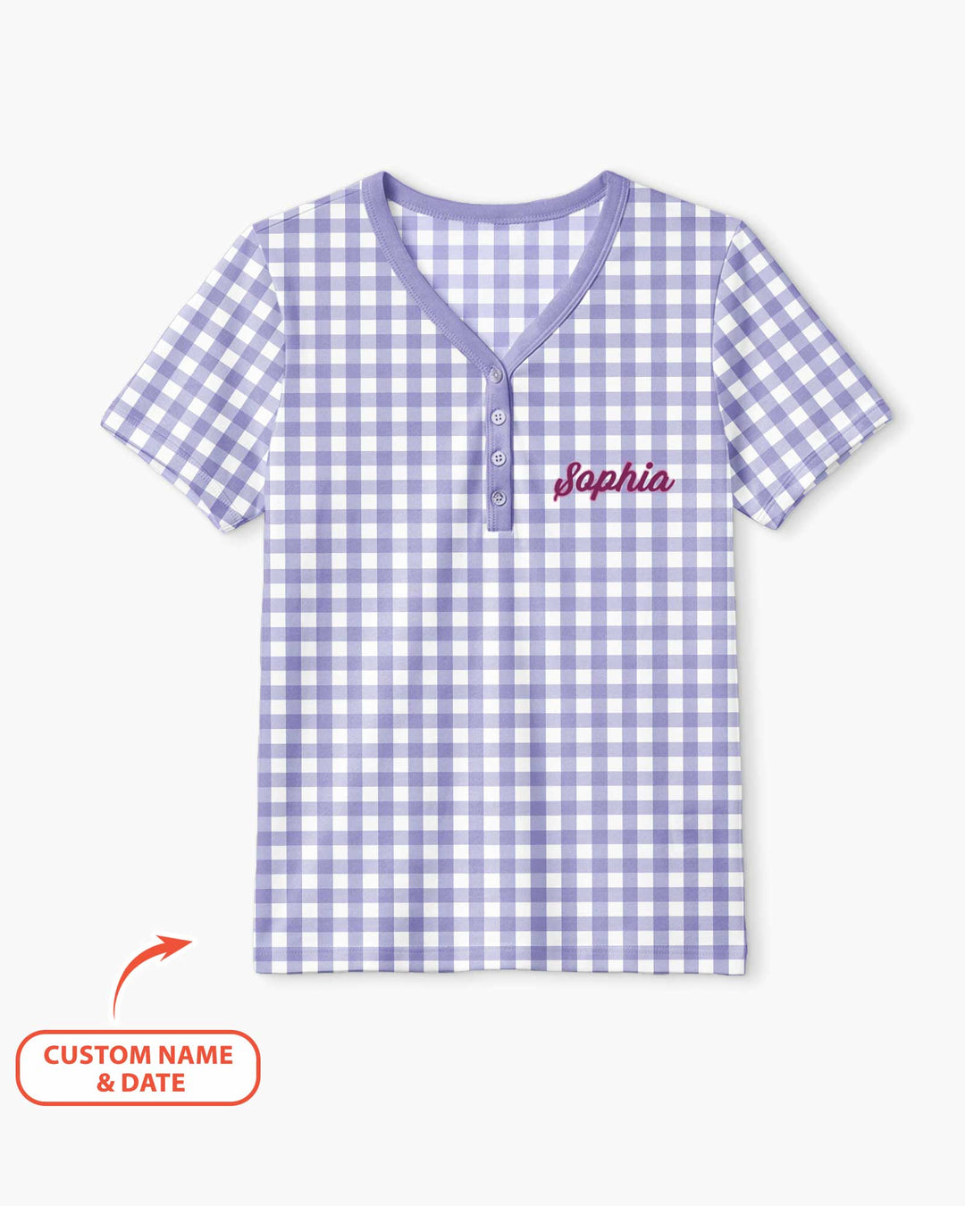 Embroidered Seersucker Bamboo Women Short Sleeve Short Pajama Set