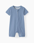 Slate Bamboo Shorty Zippered Romper