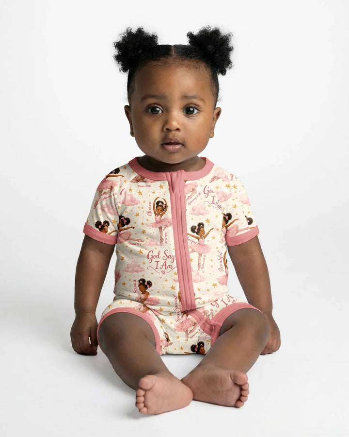Black Girl Ballerina God Says I Am Bamboo Shorty Zippy