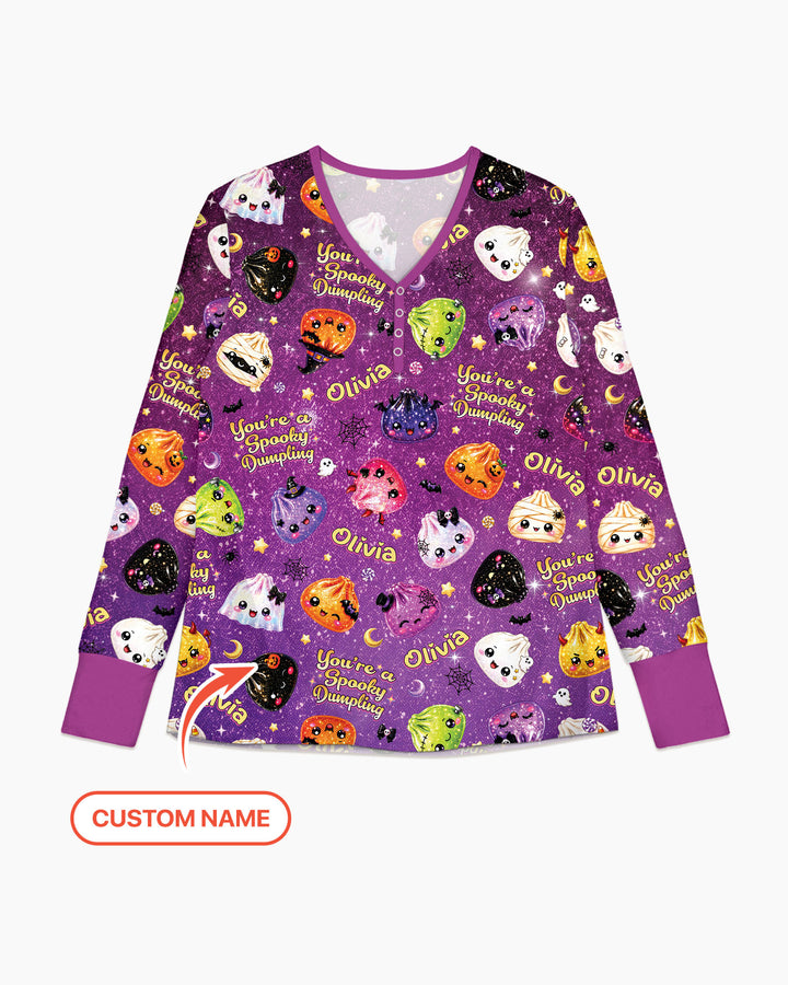 Custom Name You're A Spooky Dumpling Bamboo Women Pajama Set