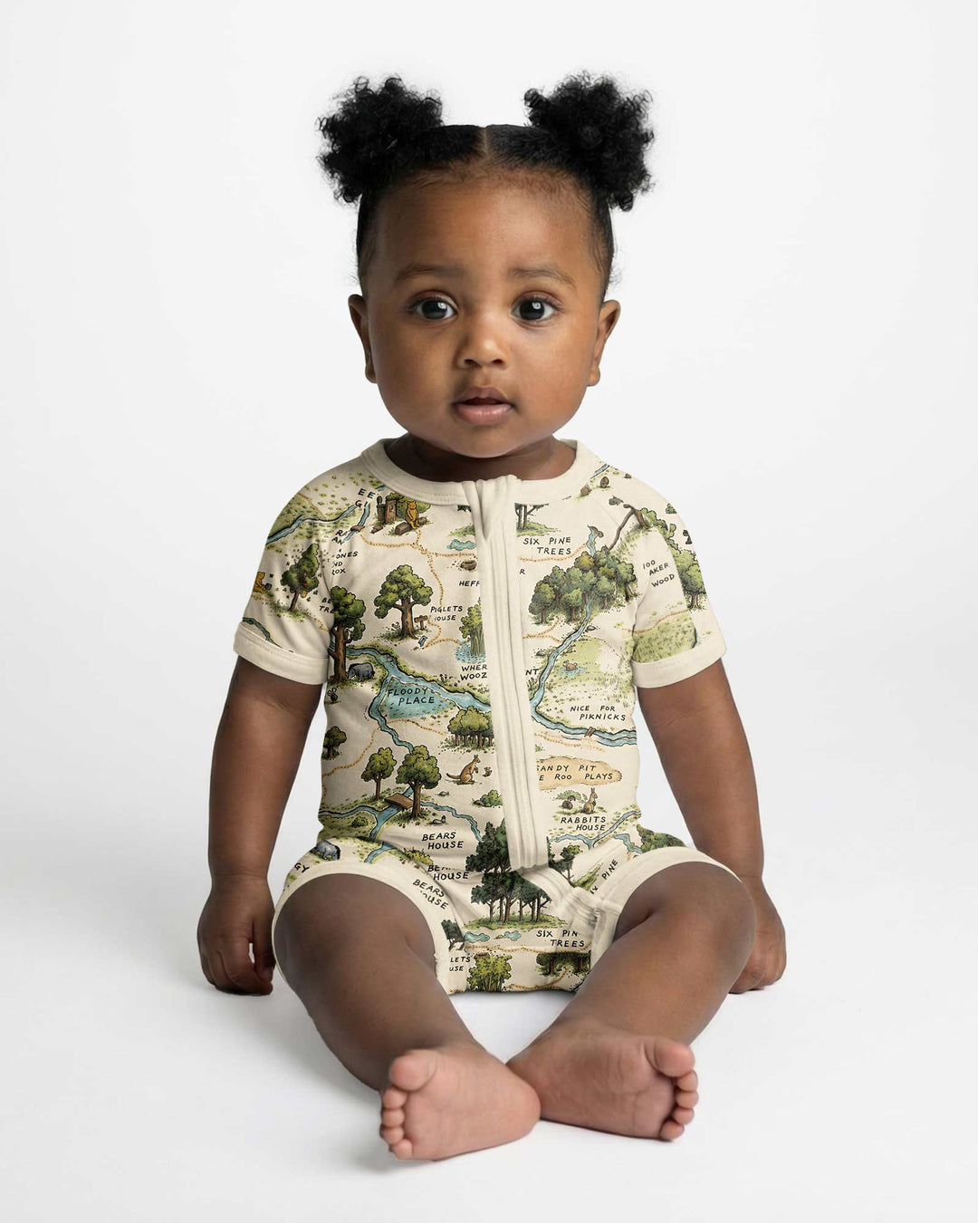 Classic Bear Maps Bamboo Shorty Zippy