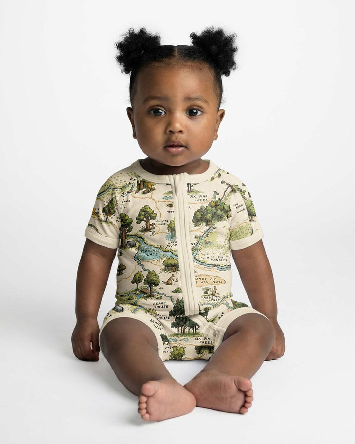 Classic Bear Maps Bamboo Shorty Zippy