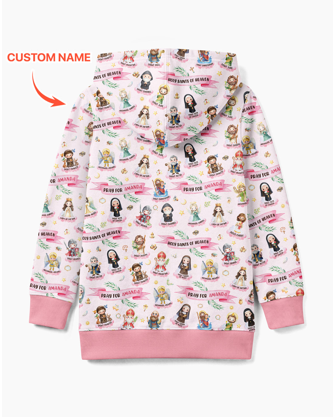 Holy Saints of Heaven Custom Name Bamboo Zip Hoodie