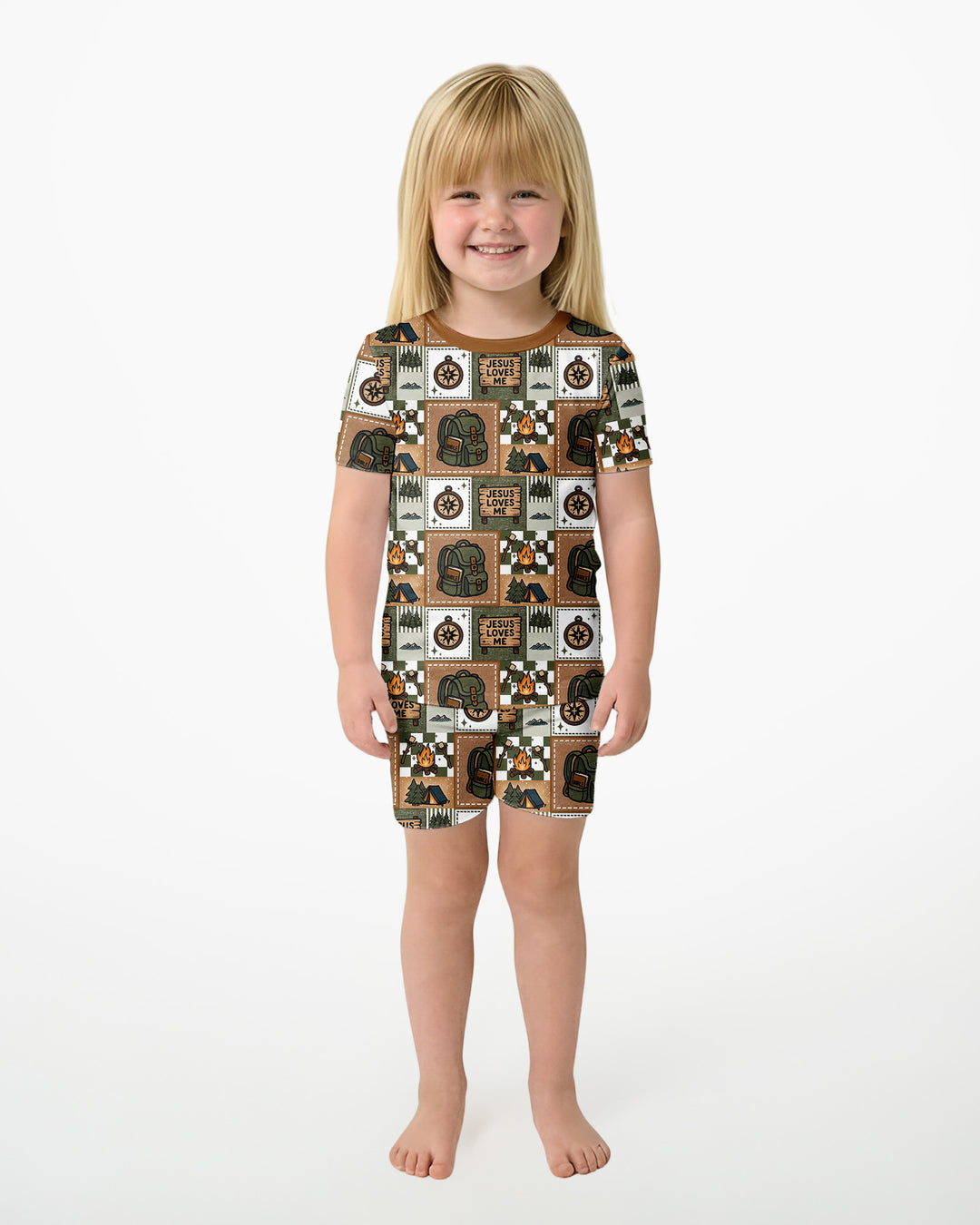 Template Bamboo Two Piece Short Sleeve Shorts Pyjamas Set