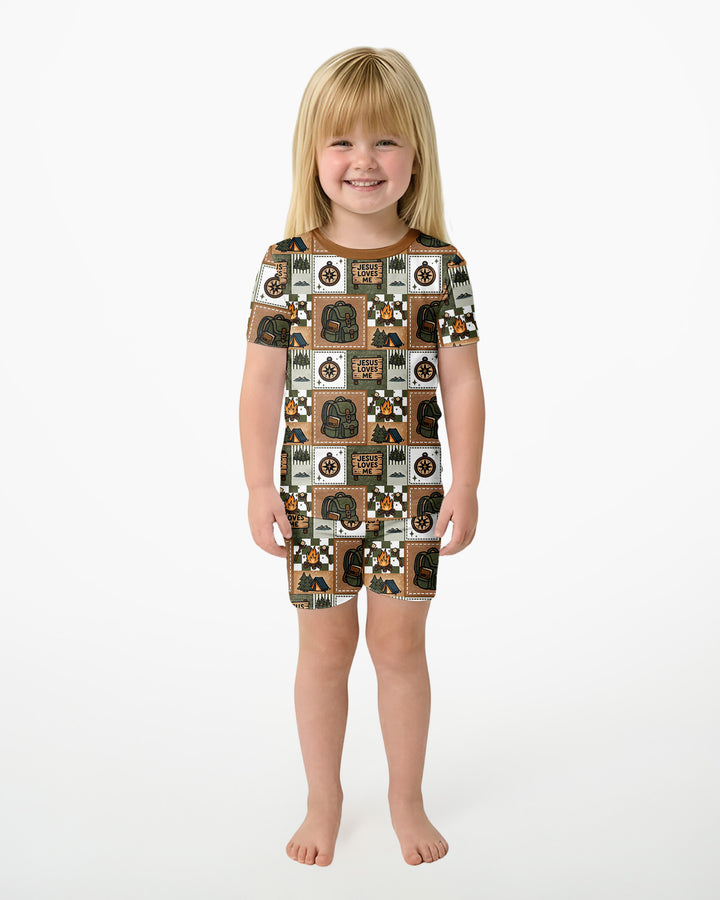 Template Bamboo Two Piece Short Sleeve Shorts Pyjamas Set