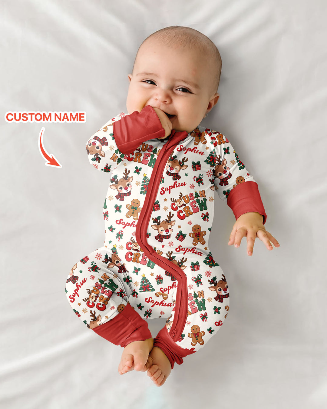 Personalized Christmas Cousin Crew Bamboo Convertible Zippy