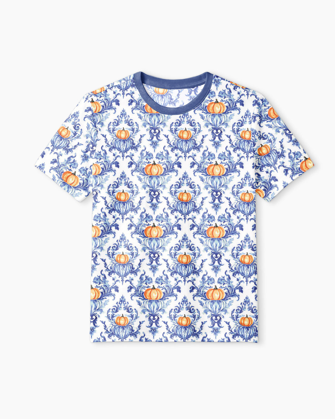 Pumpkin Toile Family Matching Bamboo Men Short Sleeve Short Pajama Set
