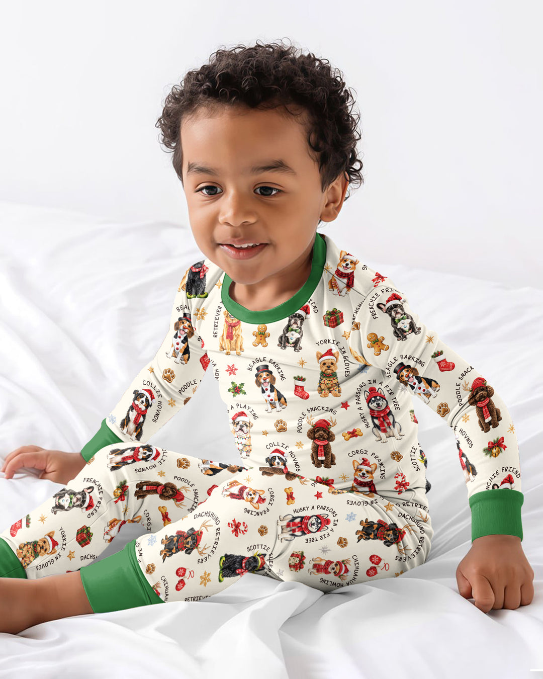 The 12 Dogs Of Christmas Bamboo Two Piece Long Sleeve Pajama Set