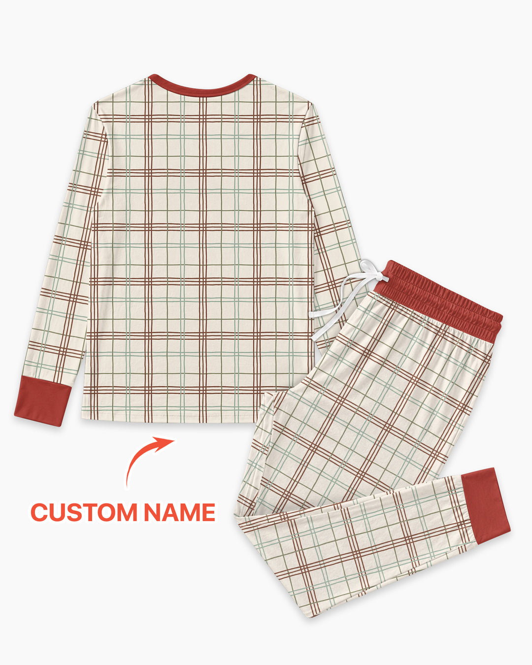 Custom Name Vintage Deck The Halls Bamboo Women Pajama Set