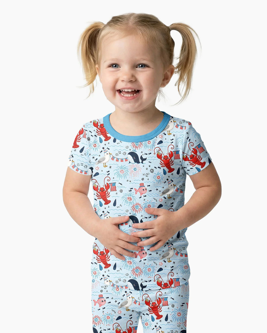 Celebrate 4th of July Family Matching Bamboo Two Piece Short Sleeve Pajama Set