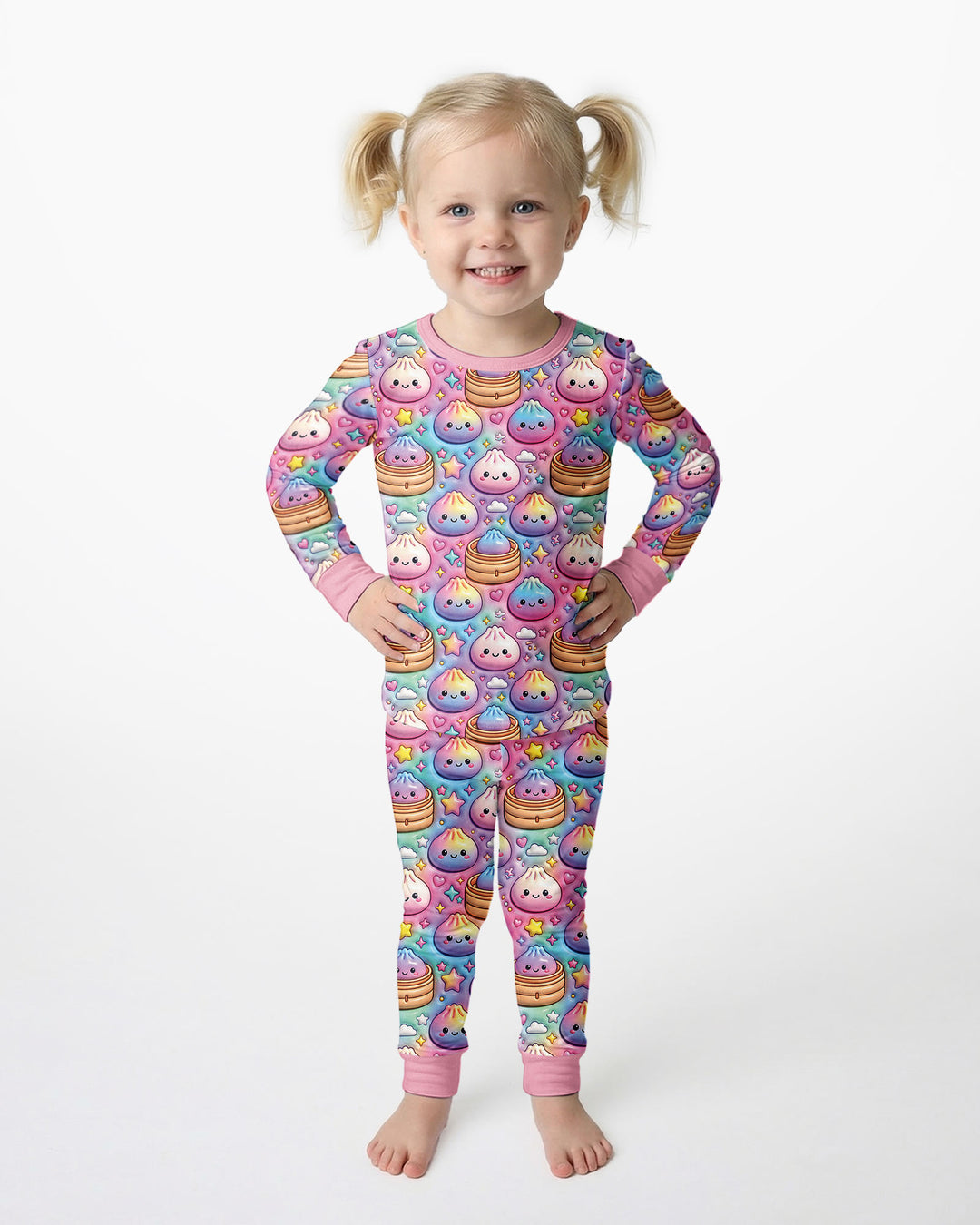 Glitter Dumpling Galaxy Bamboo Two Piece Long Sleeve Pajama Set