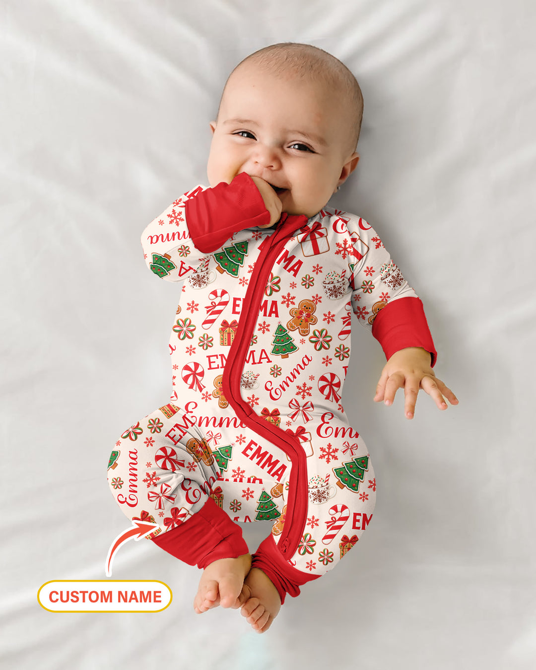 Merry Christmas Custom Name Bamboo Convertible Zippy