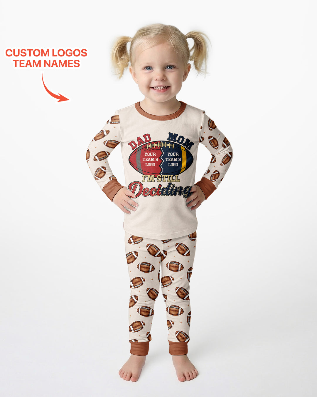 I'm Still Deciding House Divided - Upload Two Team Logo Bamboo Two Piece Long Sleeve Pajama Set