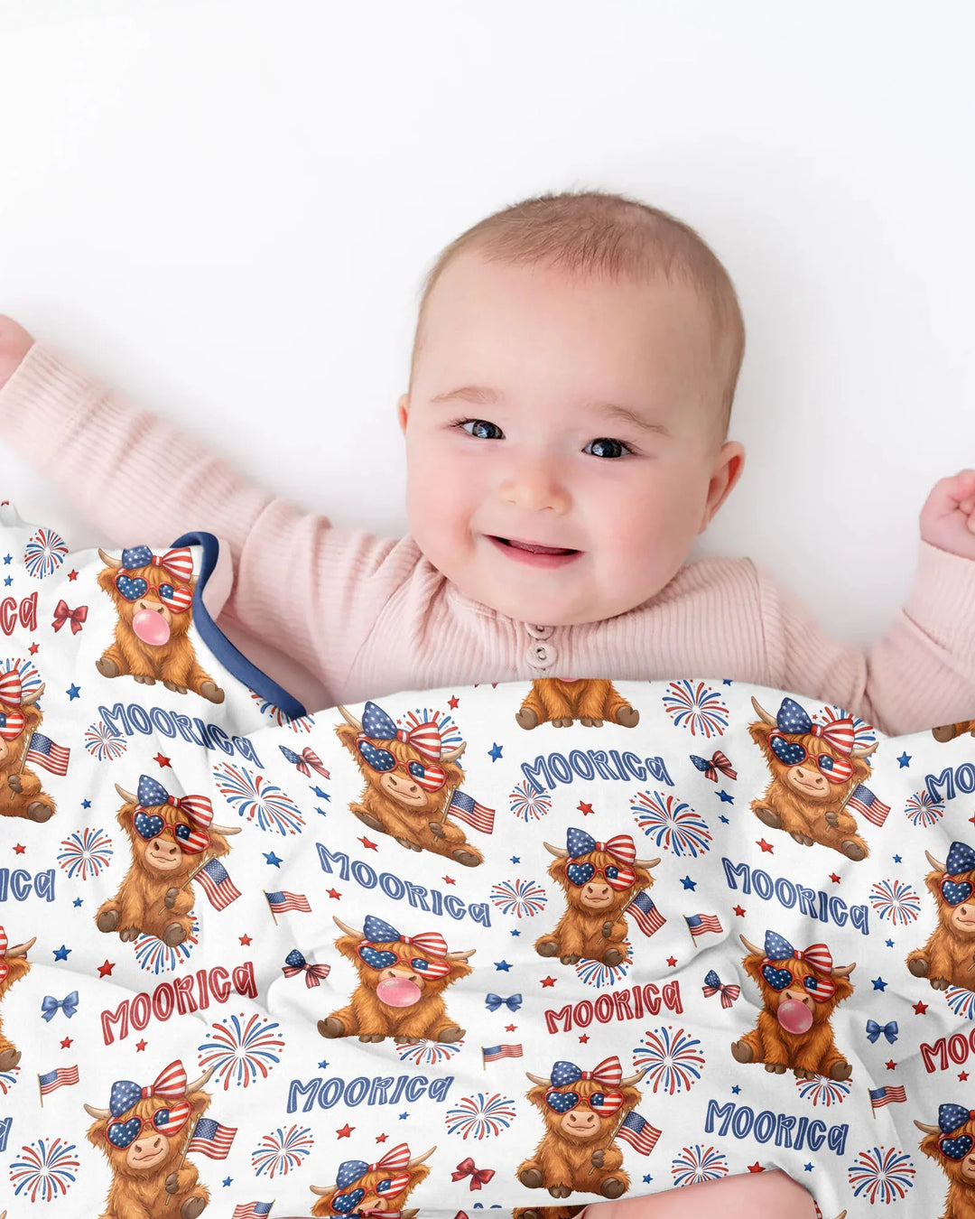 Moo-Rica Cowgirl Bamboo Blanket