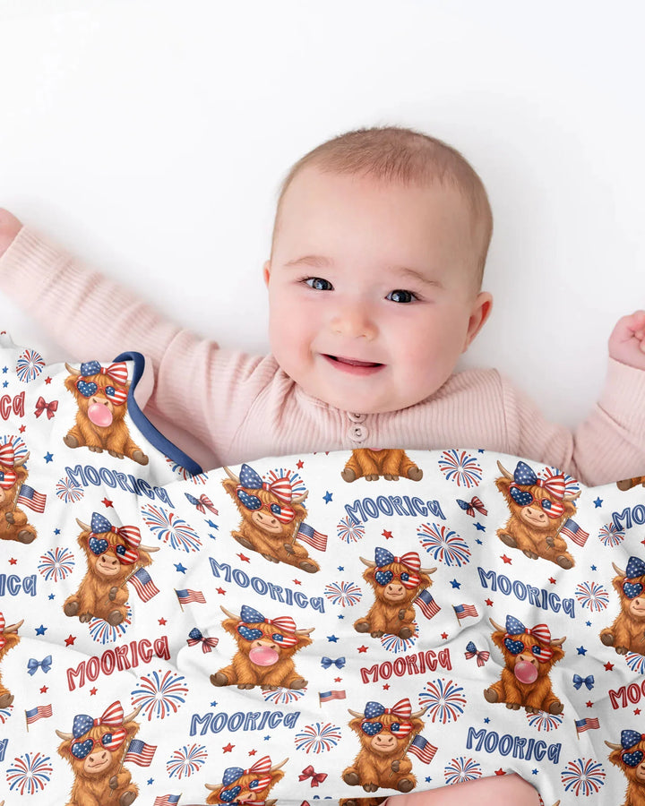 Moo-Rica Cowgirl Bamboo Blanket