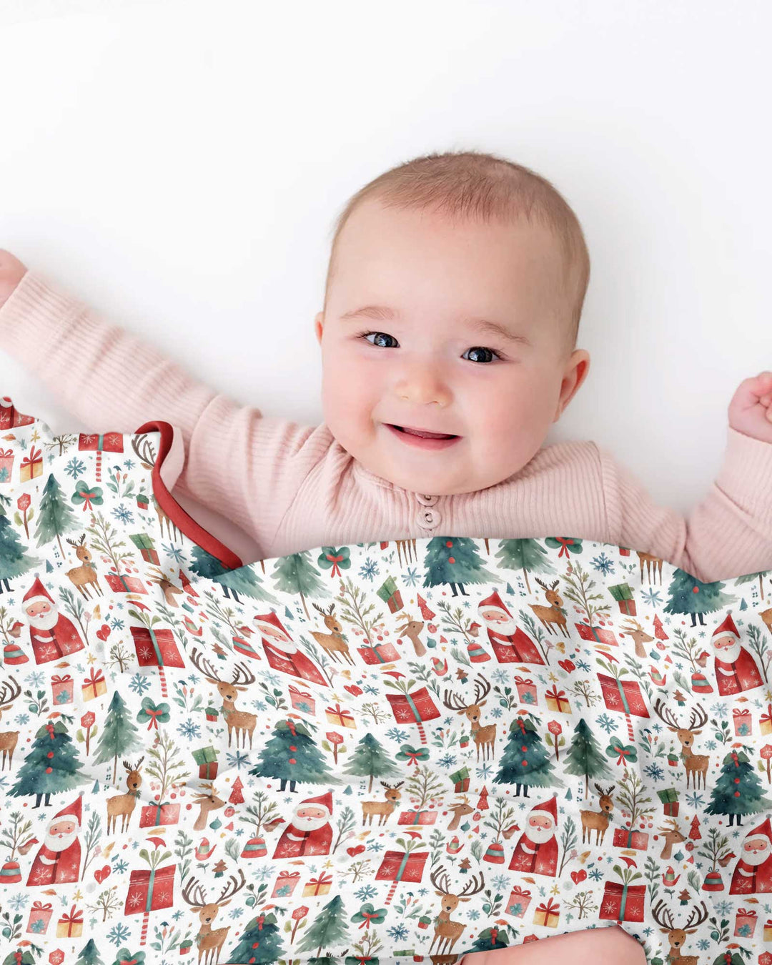 Christmas Tree Santa Bamboo Blanket