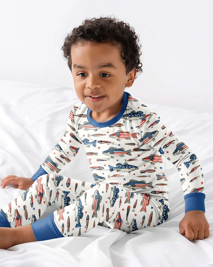 Hooked On Freedom Bamboo Two Piece Long Sleeve Pajama Set