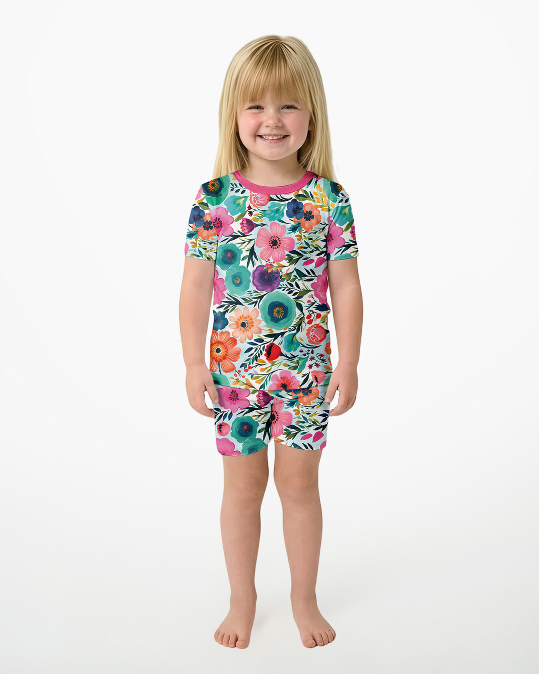 Secret Garden Bamboo Two Piece Short Sleeve Shorts Pyjamas Set