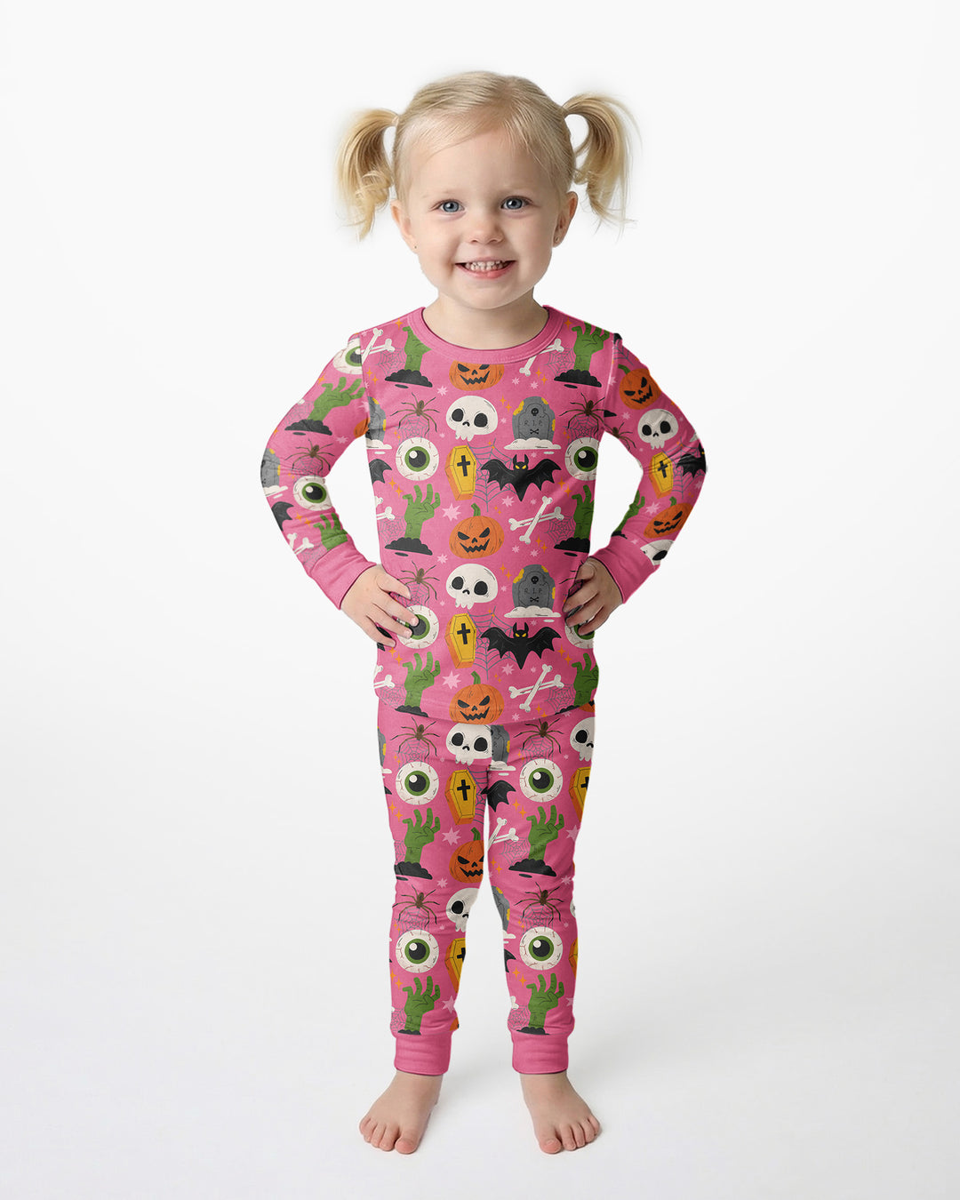 Little Monsters Bamboo Two Piece Long Sleeve Pyjamas Set For Halloween