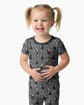 Midnight Cat Parade Bamboo Two Piece Short Sleeve Pajama Set