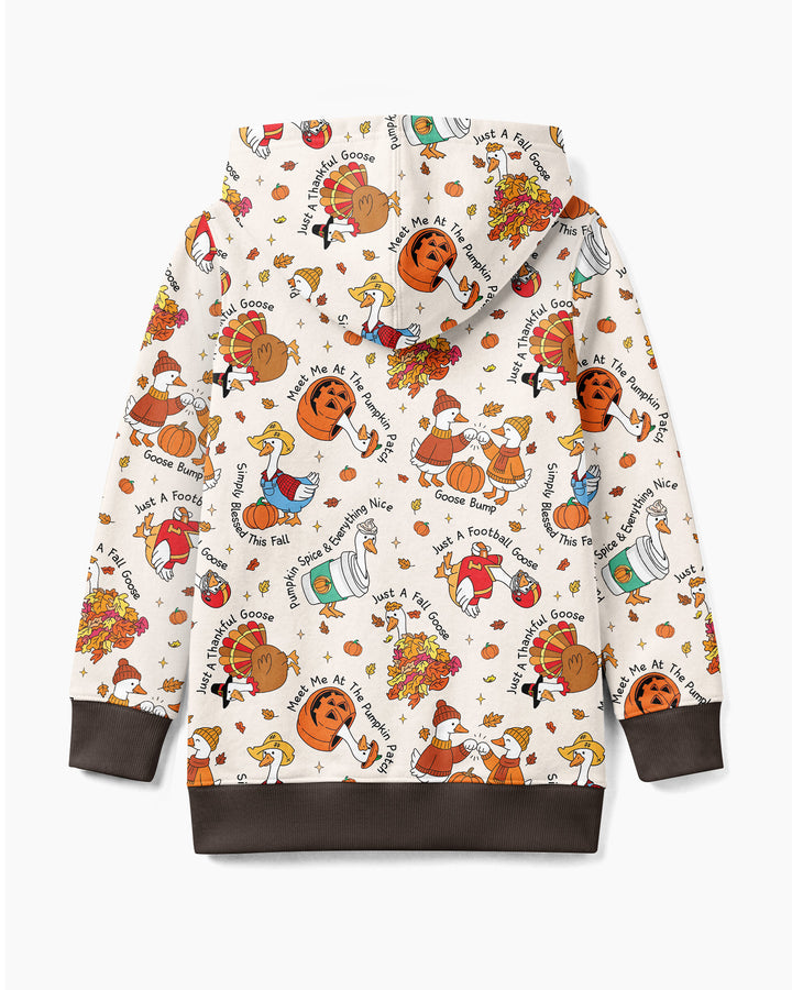 Just A Fall Goose Family Matching Bamboo Zip Hoodie