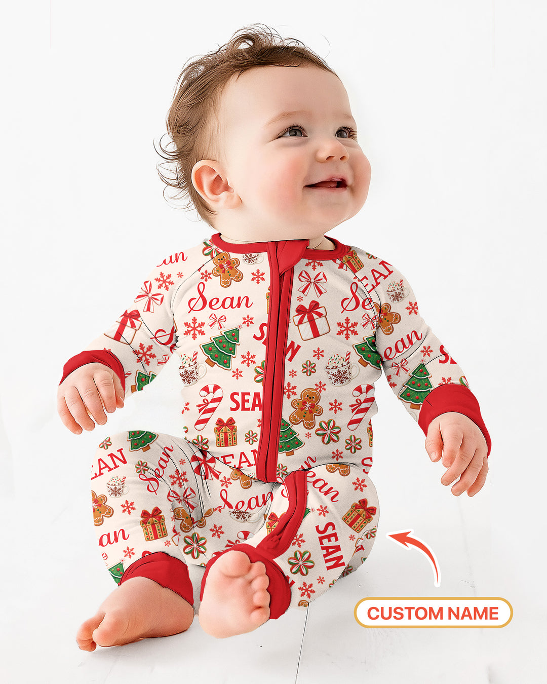 Merry Christmas Custom Name Bamboo Convertible Zippy