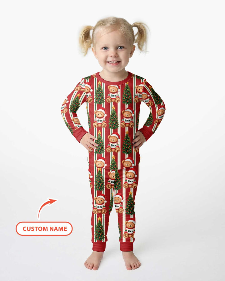 Christmas Bear Bamboo Two Piece Long Sleeve Pajama Set