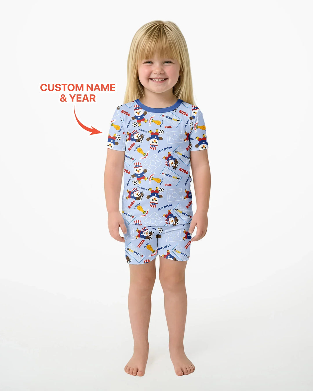 My First World Cup Bamboo Two Piece Short Sleeve Shorts Pajama Set