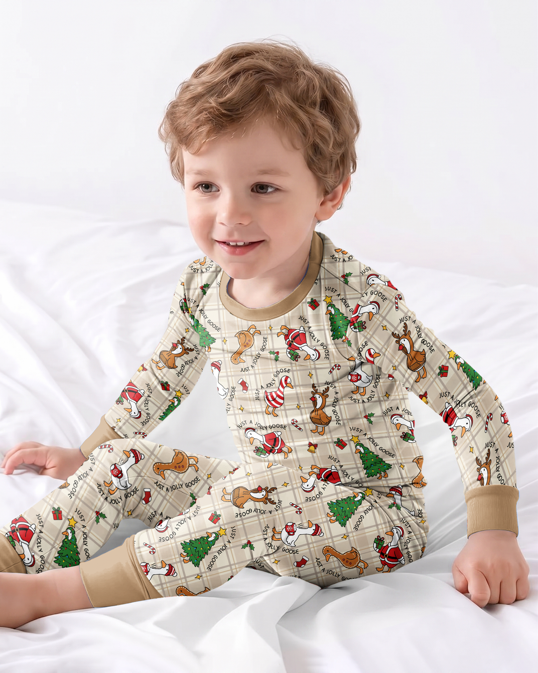 Jolly Goose Christmas Bamboo Two Piece Long Sleeve Pajama Set