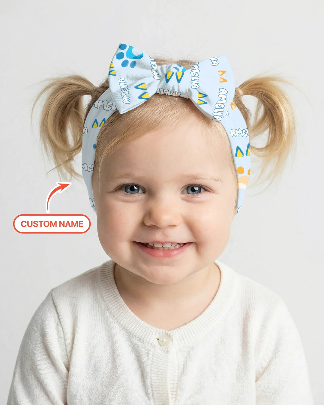 Custom Name Favourite Blue Dog Family Matching Headband