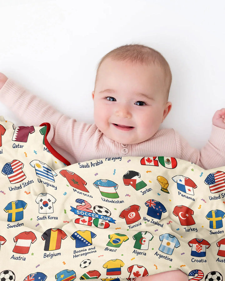 2026 Soccer World Jersey Flag Bamboo Blanket