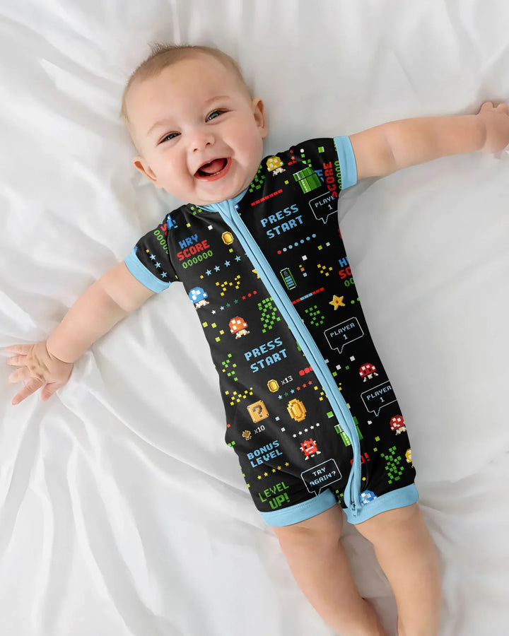 Pixel Game Lover Matching Bamboo Shorty Zippy