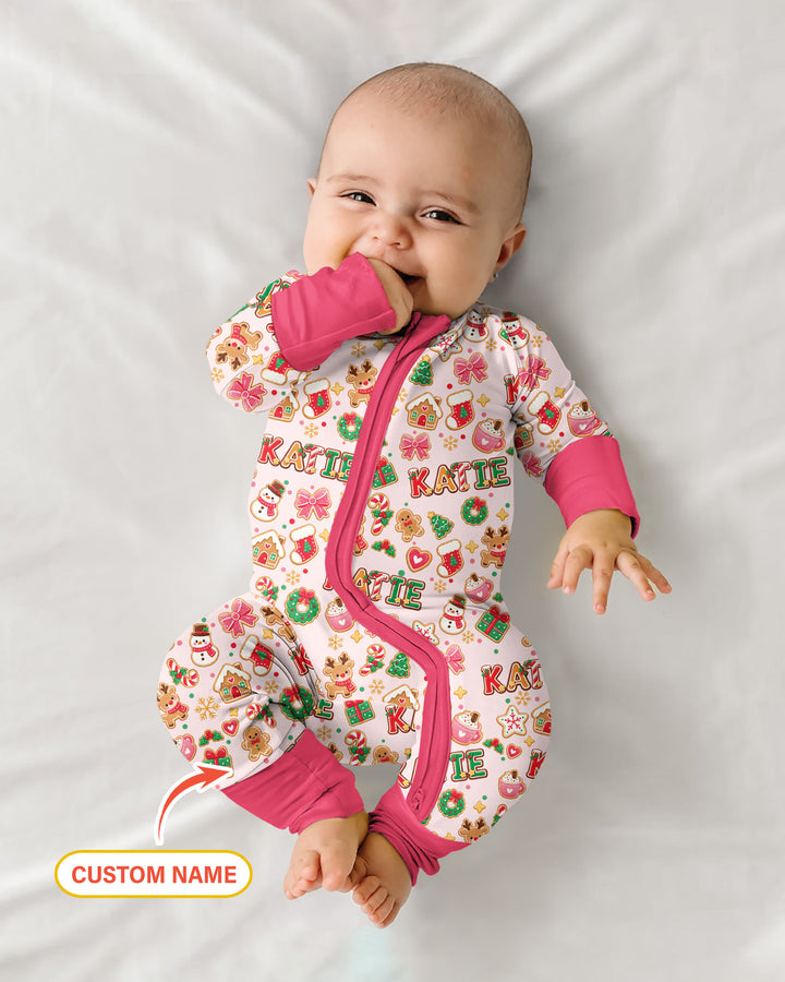 Pink GingerBread Custom Name Bamboo Convertible Zippy