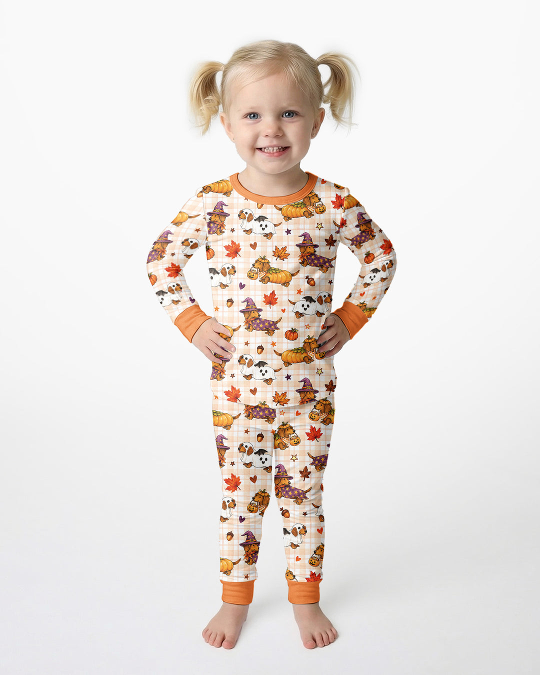 Spooky Dachshund Bamboo Two Piece Long Sleeve Pajama Set