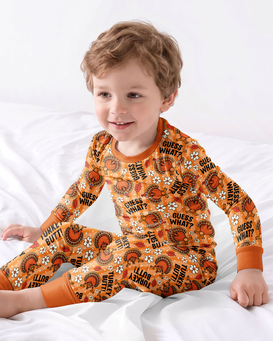 Guess What Turkey Butt Bamboo Two Piece Long Sleeve Pajama Set