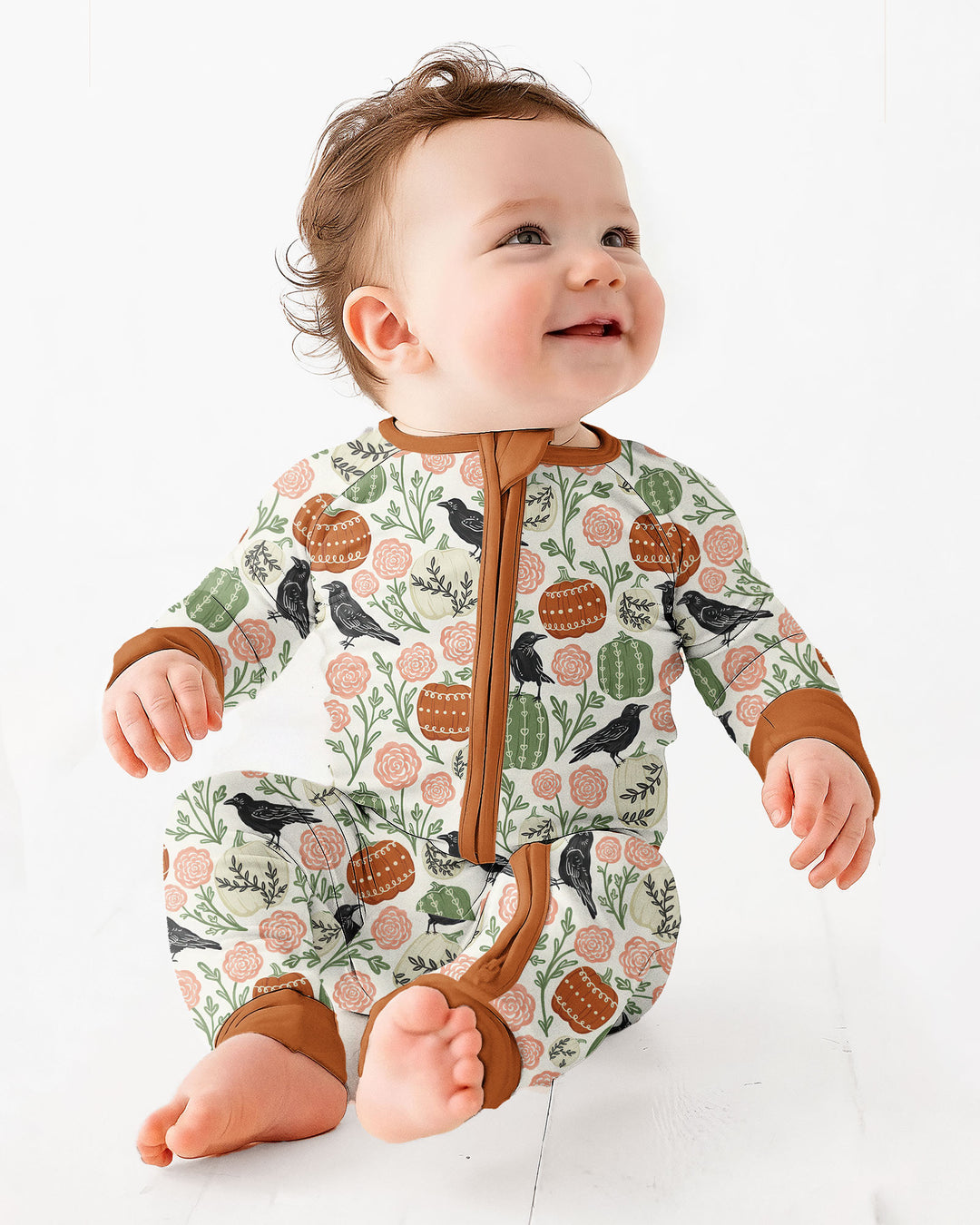 Country Crows with Mums and Pumpkins Bamboo Convertible Zippy