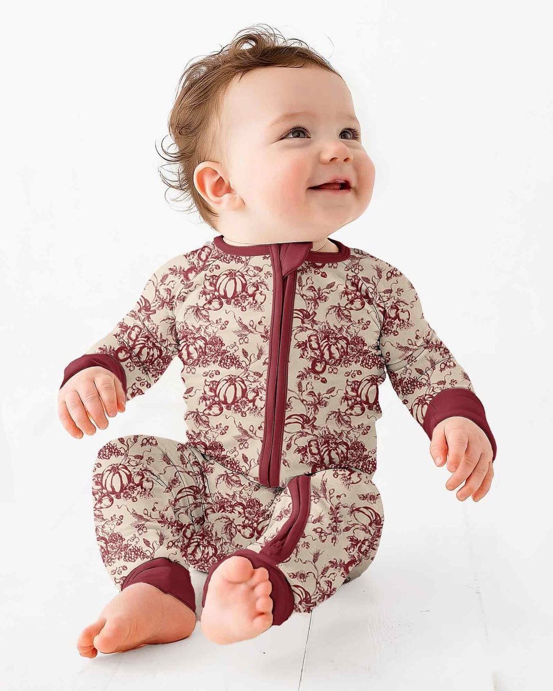 Fall Pumpkin Toile Family Matching Bamboo Convertible Zippy