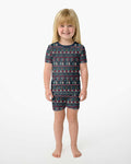 Vintage Nordic Christmas Bamboo Two Piece Short Sleeve Shorts Pajama Set