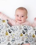 Playful Monster Friends Bamboo Blanket